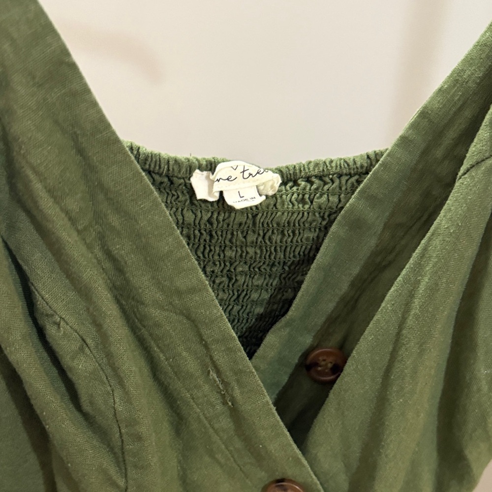Green Button-Down Dress - Picture 2 of 2